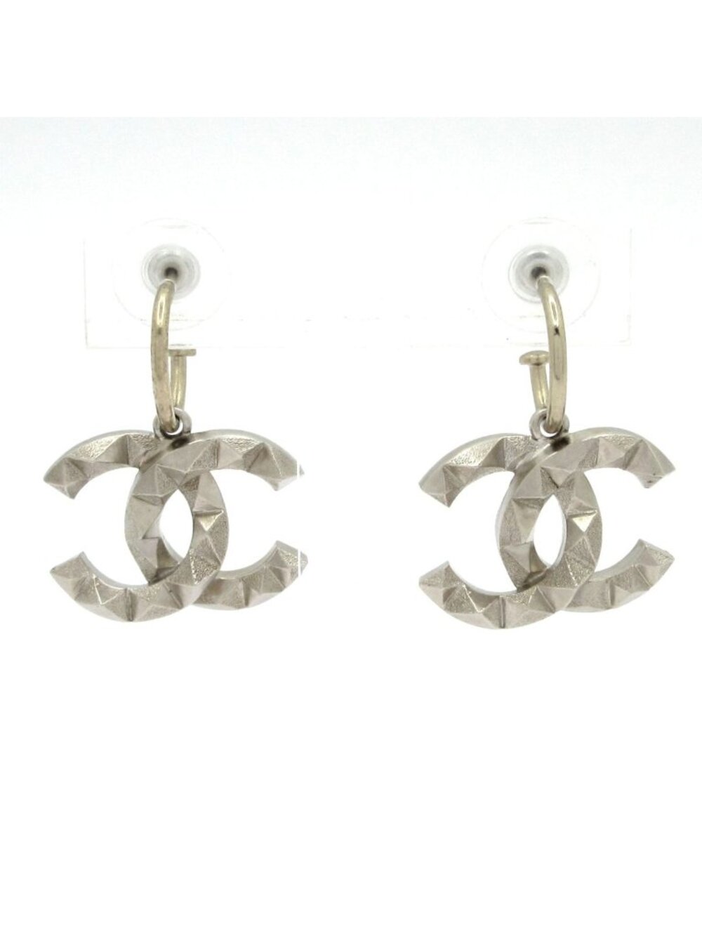 Chanel Earrings CC Logo Silver